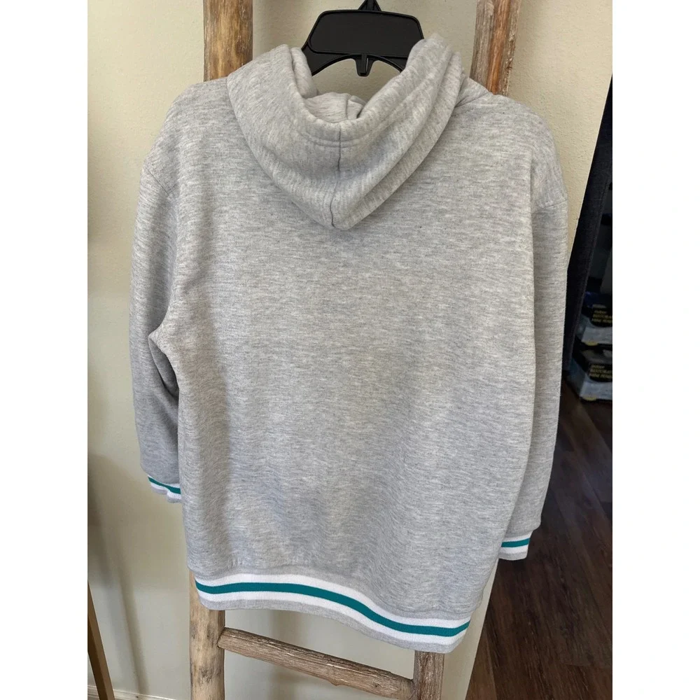 Licensed NFL Miami Dolphins Embroidered Youth Gray Pullover Hoodie size 14-16